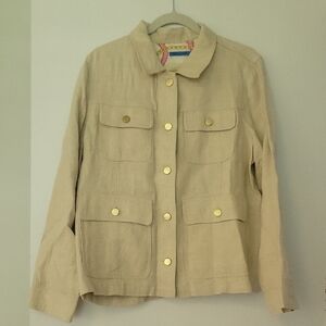 J McLaughlin Tan Utility Jacket with Structured Silhouette